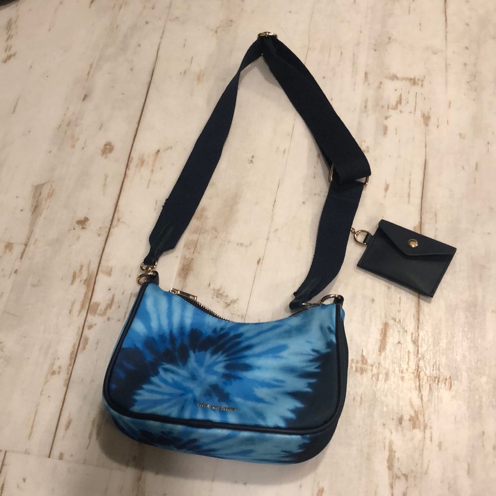 Blue tie dye purse
